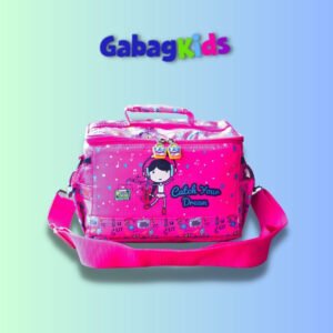 JualGabaG Kids Single Medium Lunch Bag – Tas Selempang Anak- Musically – Pink