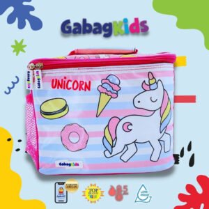 JualGabag Kids Small Lunch Bag – Tas Bekal anak- Fatcorn- Pink Putih